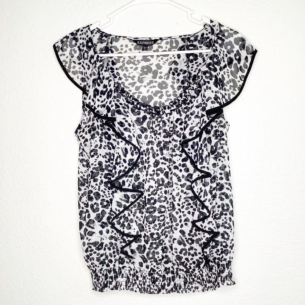 Express Womens Animal Print Top M